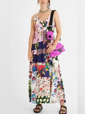 Desigual Strappy Wrap Maxi Dress Size Small NWT